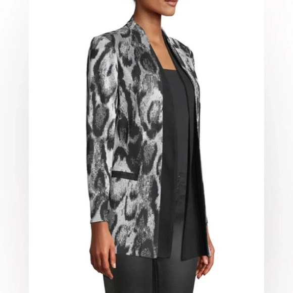 Misook "Snow Leopard" knit jacket Large - Picture 12 of 13